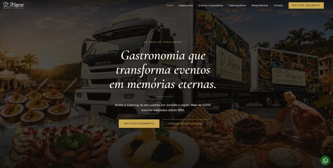 Site entregue: D'Marcos Buffet & Catering