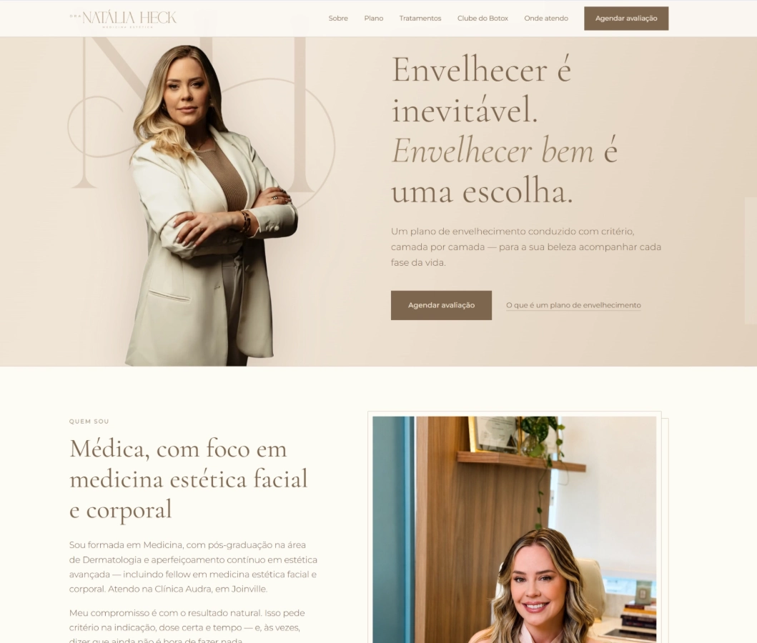 Site entregue: Dra Natália Heck, Medicina Estética