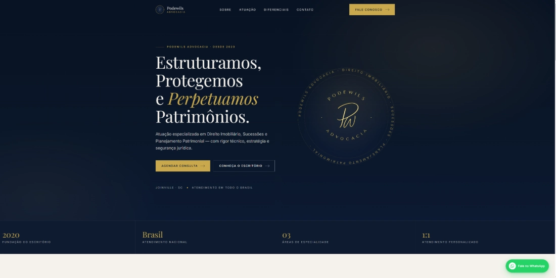 Site entregue: Podewils Advocacia